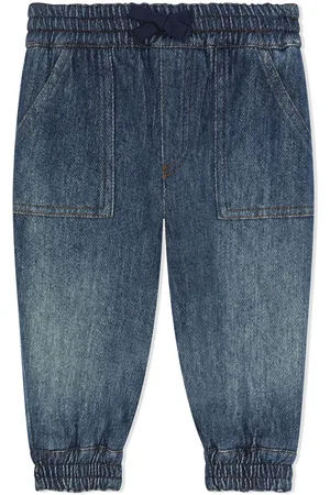 Dolce & Gabbana Pantaloni sportivi denim con logo DG