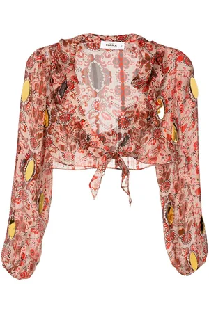 AMIR SLAMA Blusa a fiori crop