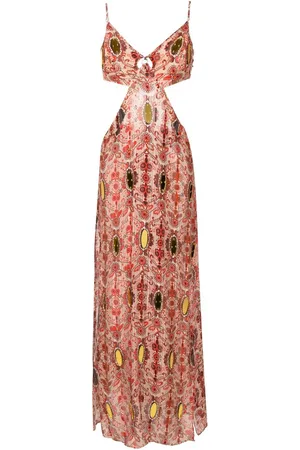 AMIR SLAMA Abito a fiori con dettagli cut-out