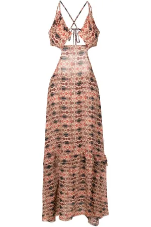 AMIR SLAMA Abito a fiori con dettagli cut-out