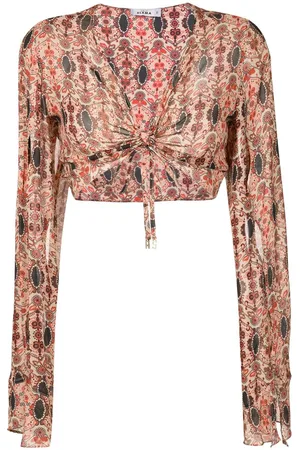 AMIR SLAMA Blusa a fiori crop