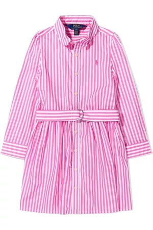 Ralph Lauren Vestiti chemisier - Chemisier a righe con cintura - Rosa