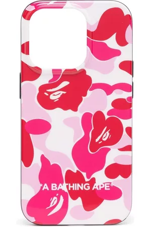 A Bathing Ape Uomo Custodie per cellulare - Cover per iPhone 14 Pro con stampa astratta - Rosso