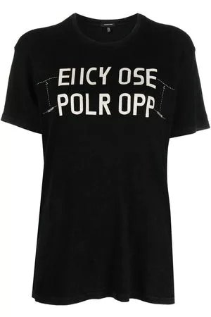 R13 T-shirt con stampa - Nero