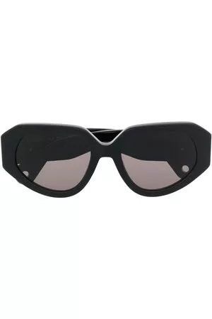 Lanvin Occhiali da sole oversize con placca logo - Nero