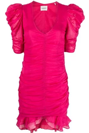 Marant Etoile Donna Vestiti sexy - Abito corto Sireny con maniche a palloncino - Rosa