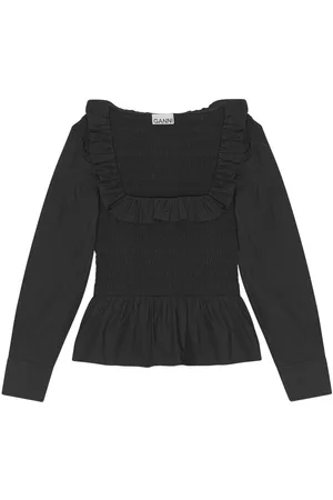 Ganni Blusa con punto smock