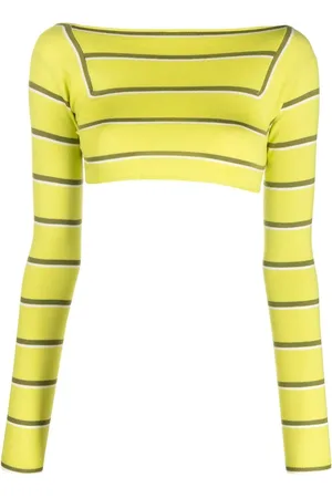 Puccini Top crop a righe jacquard in lana