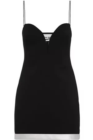 Miu Miu Abito corto con scollo a cuore - Nero