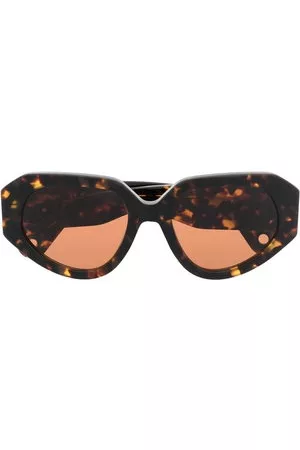 Lanvin Donna Occhiali da sole - Occhiali da sole oversize con placca logo - Marrone
