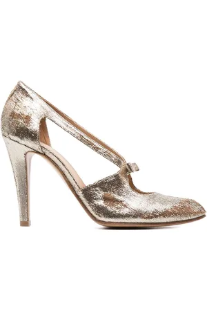 Maison Margiela Pumps metallizzate con cut out 100mm