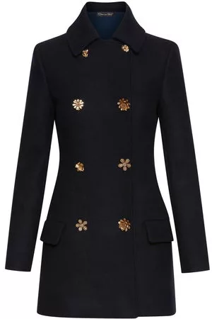 Oscar de la Renta Abito stile blazer con bottoni - Blu
