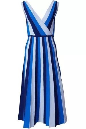 Carolina Herrera Donna Vestiti midi - Abito midi a righe - Blu