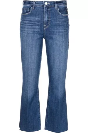 L'Agence Donna Jeans a zampa & bootcut - Jeans crop svasati Kendra - Blu