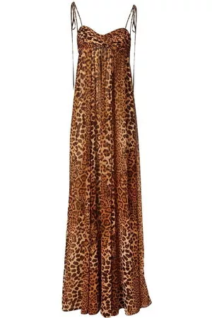 Carolina Herrera Donna Vestiti lunghi - Abito lungo leopardato - Marrone