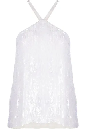 P.A.R.O.S.H. Top Gem con paillettes e scollo all