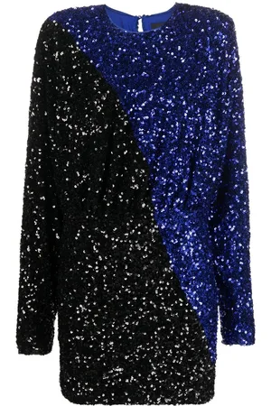 ROTATE Abito corto bicolore con paillettes