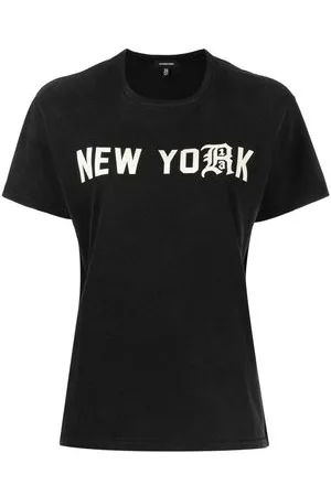 R13 T-shirt New York con stampa - Nero
