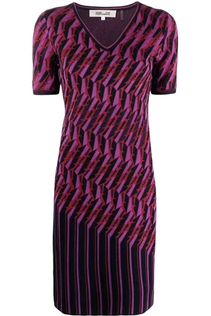 Diane von Furstenberg Abito con motivo zigzag