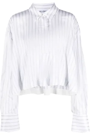 The Attico Camicia gessata crop
