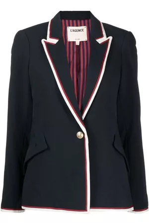 L'Agence Donna Blazer - Blazer monopetto con dettaglio a contrasto - Blu