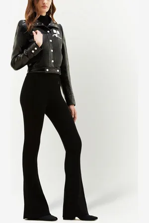 Courrèges Pantaloni svasati Reediton a coste