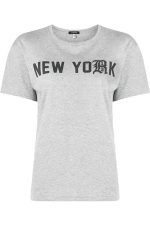 R13 T-shirt New York con stampa - Grigio