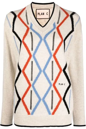 Plan C Maglione a maniche lunghe con intarsio