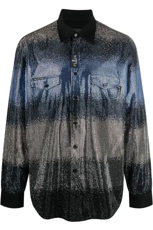 Philipp Plein Camicia a righe con paillettes