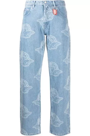 Fiorucci Donna Jeans straight - Jeans dritti con stampa grafica - Blu
