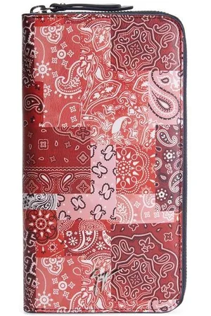 Portafoglio con stampa paisley in pelle