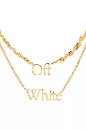 OFF-WHITE Donna Collane - Collana con pendente logo - Oro