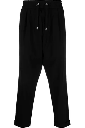 Balmain Pantaloni crop con cavallo basso