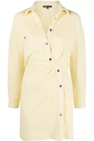 Maje Donna Vestiti asimmetrici - Abito corto asimmetrico in tweed - Giallo