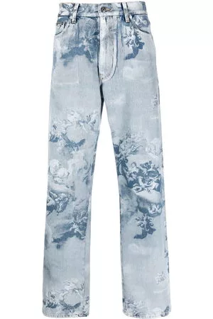 OFF-WHITE Uomo Jeans straight - Jeans con stampa grafica - Blu