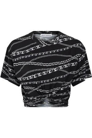 Paco rabanne T-shirt crop con stampa