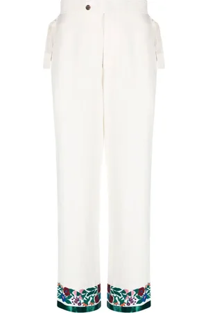 BODE Pantaloni con orlo ricamato