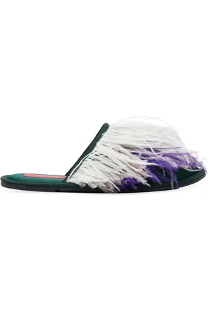 La DoubleJ Slippers con piume