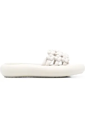 vic matiè Sandali slides in pelle con plateau