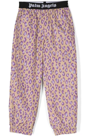 Palm Angels Pantaloni sportivi dritti leopardati