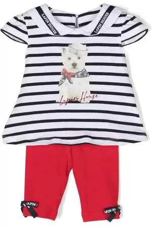 Lapin House Pantaloni - Set top e pantaloni con stampa cane - Rosso