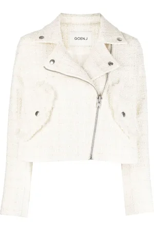 GOEN.J Giacca biker in tweed crop