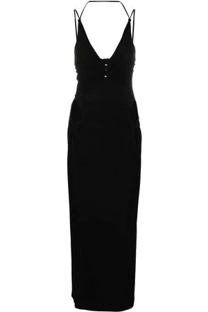 DION LEE Donna Abiti da sera lunghi - Abito lungo con dettaglio cut-out Rivet - Nero