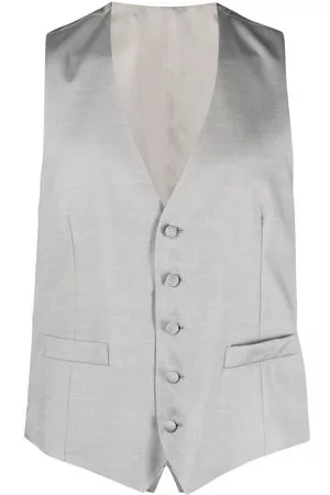 DELL'OGLIO Uomo Gilet - Gilet con bottoni - Grigio