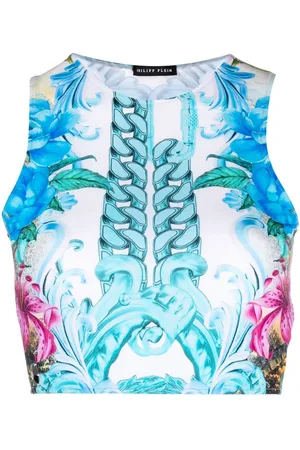 Philipp Plein Top con stampa crop