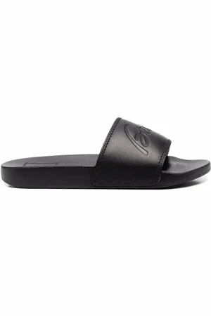 BRIONI Sandali slides con logo goffrato