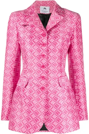 Marine Serre Blazer avvitato con motivo jacquard