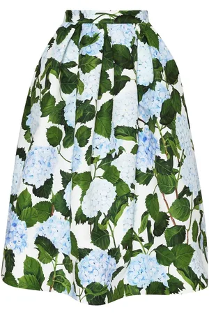 Oscar de la Renta Gonna midi a fiori con cintura