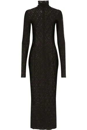 Dolce & Gabbana Abito midi con banda logo DG