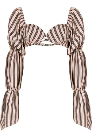 AMIR SLAMA Blusa crop a righe
